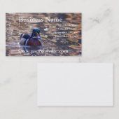 Canard sur le carte de visite d'étang (Devant / Derrière)