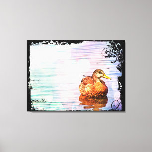 Canard Sur Pastel Waters Carte Postale Art Toile E