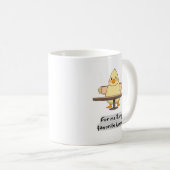 Canard tenant deux tasses de café (Devant droit)