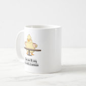 Canard tenant deux tasses de café (Devant gauche)