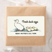 Canard vintage et colliers étiquette carton d'oeuf (En situation)