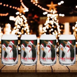 Canards blancs portant des chapeaux rouges Noël