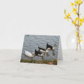 Canards dans une carte de note de ligne (Fleur jaune)