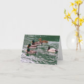 Canards dans une carte de note de ligne (vide) (Fleur jaune)