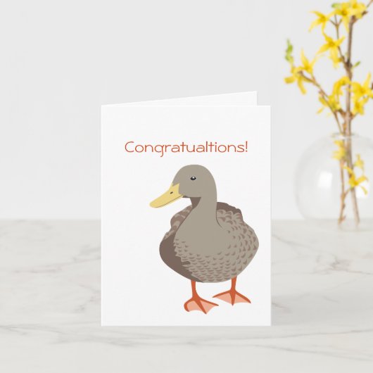 Canards dans une carte de voeux de rangée (Fleur jaune)