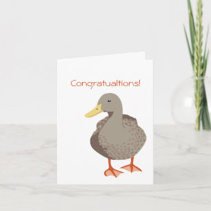 Canards dans une carte de voeux de rangée