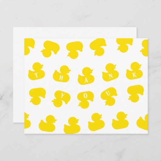 Canards en caoutchouc dans un Carte de remerciemen (Devant / Derrière)