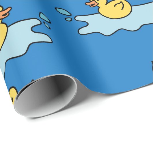 Canards en caoutchouc jaune papier cadeau emballag (Coin rond)