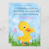 Canards et papillons Baby showers Invitations fill (Devant / Derrière)