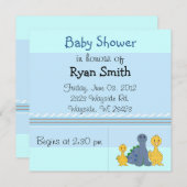 Canards géants et Baby shower Dino Invitation (Devant / Derrière)
