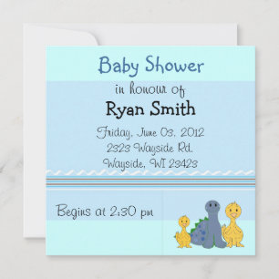 Canards géants et Baby shower Dino Invitation