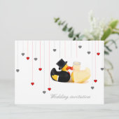 Canards Mariages 2 et deux coeurs faire-part de ma (Debout devant)