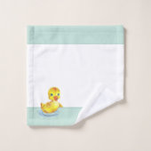 Canards nageants mignons sur bain bleu clair et bl (Gant de toilette)