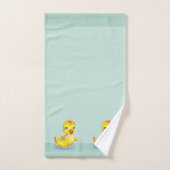 Canards nageurs mignons sur serviette de bain bleu (Serviette à main)