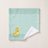 Canards nageurs mignons sur serviette de bain bleu (Gant de toilette)