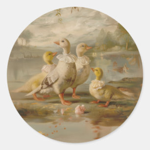Canards - Stickers ronds pour papeterie