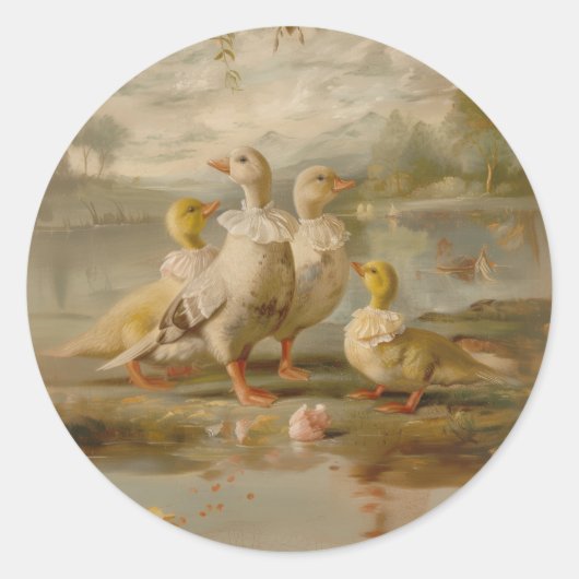 Canards - Stickers ronds pour papeterie (Devant)
