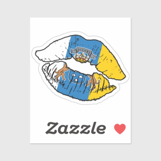 Canarische eilanden Canarische lippenstift liefde Sticker (Vel)