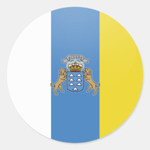 Canarische Eilanden kwaliteit Vlag Cirkel Ronde Sticker
