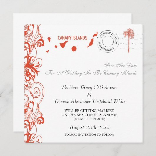 Canarische Eilanden Save The Date (Voorkant / Achterkant)