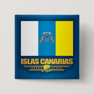 Canarische Eilanden Vierkante Button 5,1 Cm