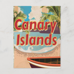 Canarische Eilanden Vintage Reisposter Briefkaart