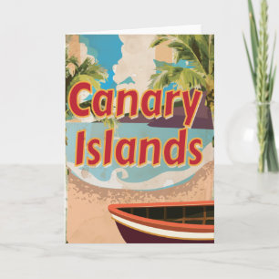 Canarische Eilanden Vintage Reisposter Feestdagen Kaart