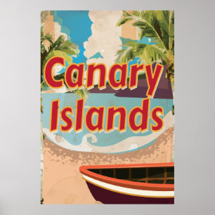 Canarische Eilanden Vintage Reisposter Poster