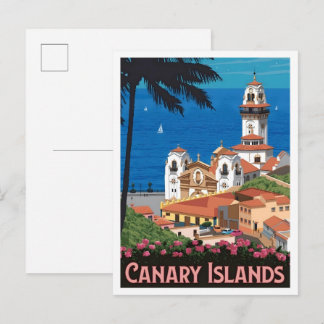Canarische Eilanden Vintage Reizen Briefkaart