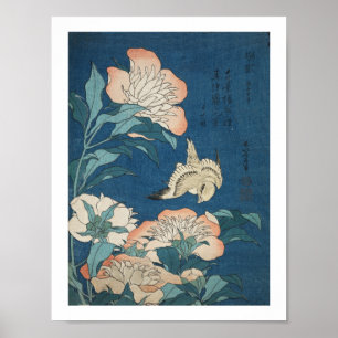 Canarische en Peony Poster