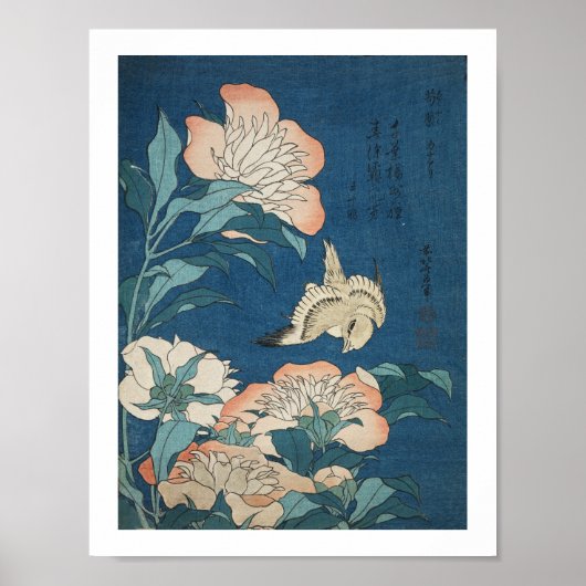 Canarische en Peony Poster (Voorkant)