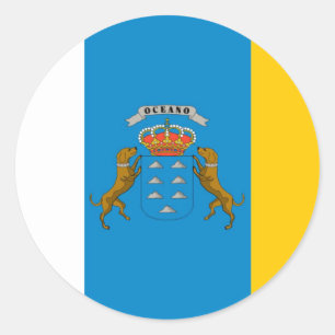 Canarische vlaggen ronde sticker