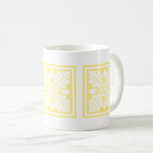 Canary Acorn and Leaf Tile Design Café Mug (Devant droit)