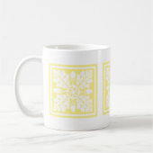 Canary Acorn and Leaf Tile Design Café Mug (Gauche)