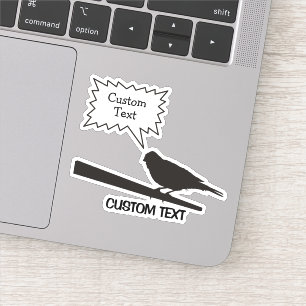 Canary Bird Zittend op Stick Sticker