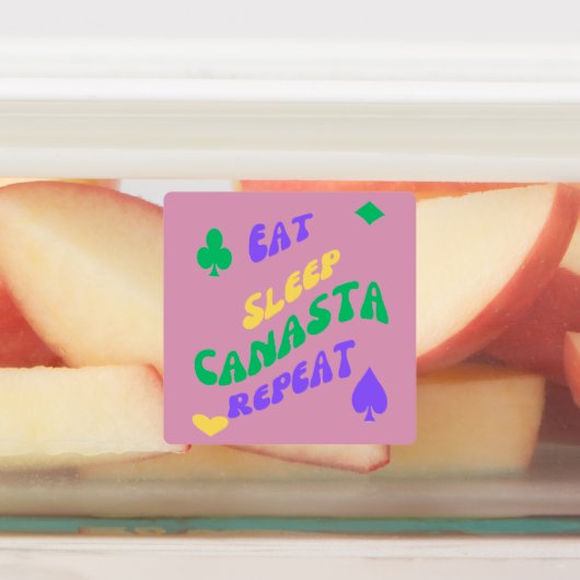 Canasta Enthusiast Mantra Eat Sleep Canasta herhal Labels (Aangebracht)