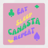 Canasta Enthusiast Mantra Eat Sleep Canasta herhal Labels (Design 1)