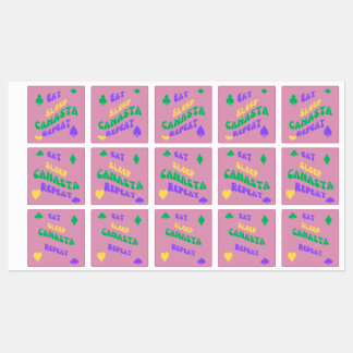 Canasta Enthusiast Mantra Eat Sleep Canasta herhal Labels