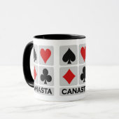 Canasta-mok - kies stijl en kleur mok (Voorkant links)