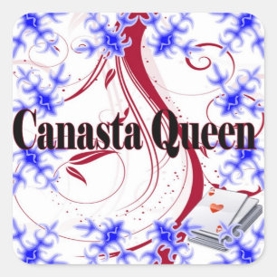 Canasta Queen Vierkante Sticker