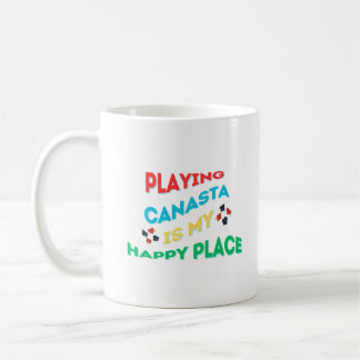 Canasta spelen is mijn happy place koffiemok