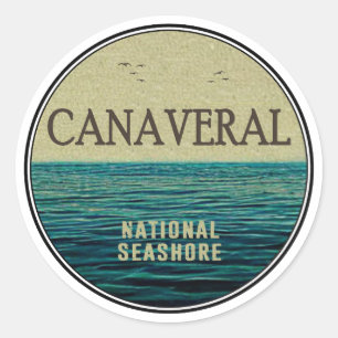 Canaveral National Seashore Florida Ocean Birds Ronde Sticker