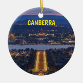 Canberra Australia Panoramic Kerstmis Ornament