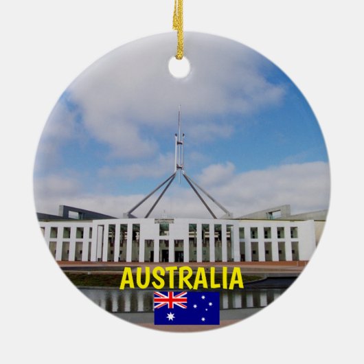 Canberra Australia Panoramic Kerstmis Ornament (Achterkant)