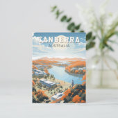 Canberra Australia Travel Art Vintage Briefkaart (Staand voorkant)