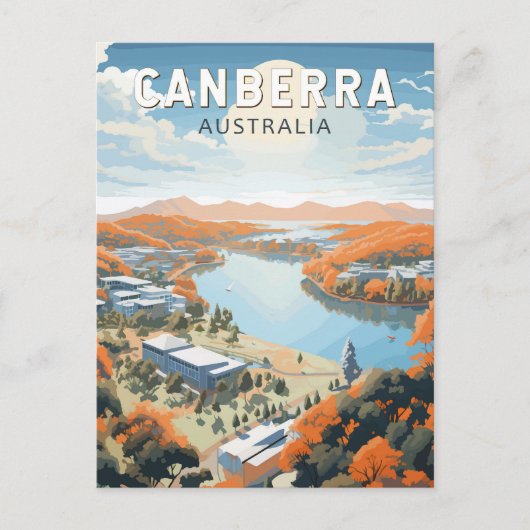 Canberra Australia Travel Art Vintage Briefkaart (Voorkant)