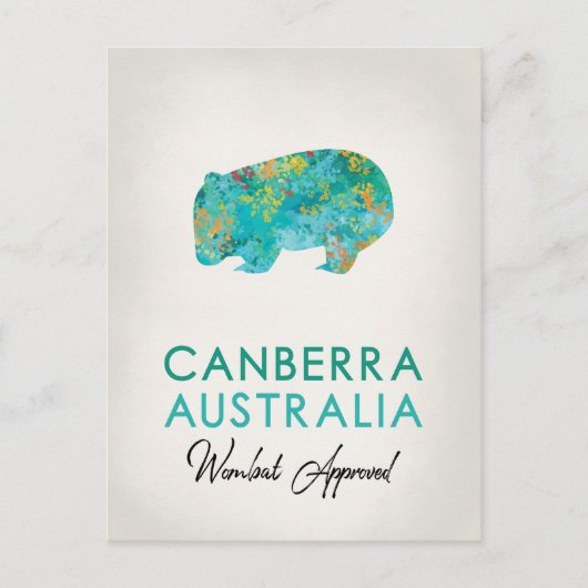 Canberra Australia Wombat Briefkaart (Voorkant)