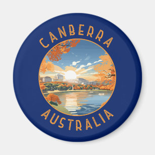 Canberra Australië Retro Noodlijdende Cirkel Magneet