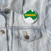 Canberra Green en Gold Map Ronde Button 5,7 Cm (In situ)