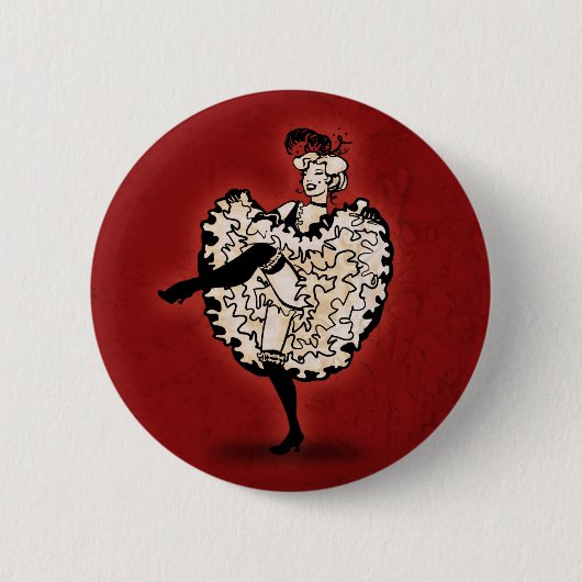 Cancan Dancer Ronde Button 5,7 Cm (Voorkant)